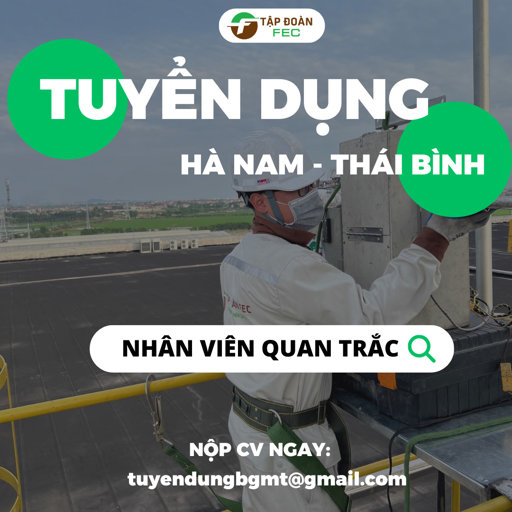 Hiển thị tin tức TUYỂN DỤNG VỊ TRÍ NHÂN VIÊN QUAN TRẮC (HÀ NAM, THÁI BÌNH) Hình ảnh tin tức TUYỂN DỤNG VỊ TRÍ NHÂN VIÊN QUAN TRẮC (HÀ NAM, THÁI BÌNH)