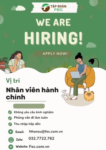 Hiển thị tin tức TUYỂN DỤNG NHÂN VIÊN HÀNH CHÍNH KẾ TOÁN Hình ảnh tin tức TUYỂN DỤNG NHÂN VIÊN HÀNH CHÍNH KẾ TOÁN