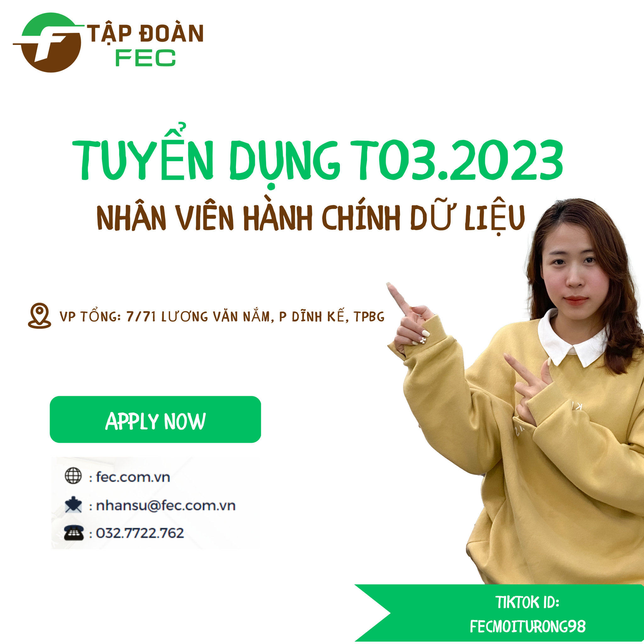 Hình ảnh tin tức TUYỂN DỤNG NHÂN VIÊN HÀNH CHÍNH DỮ LIỆU