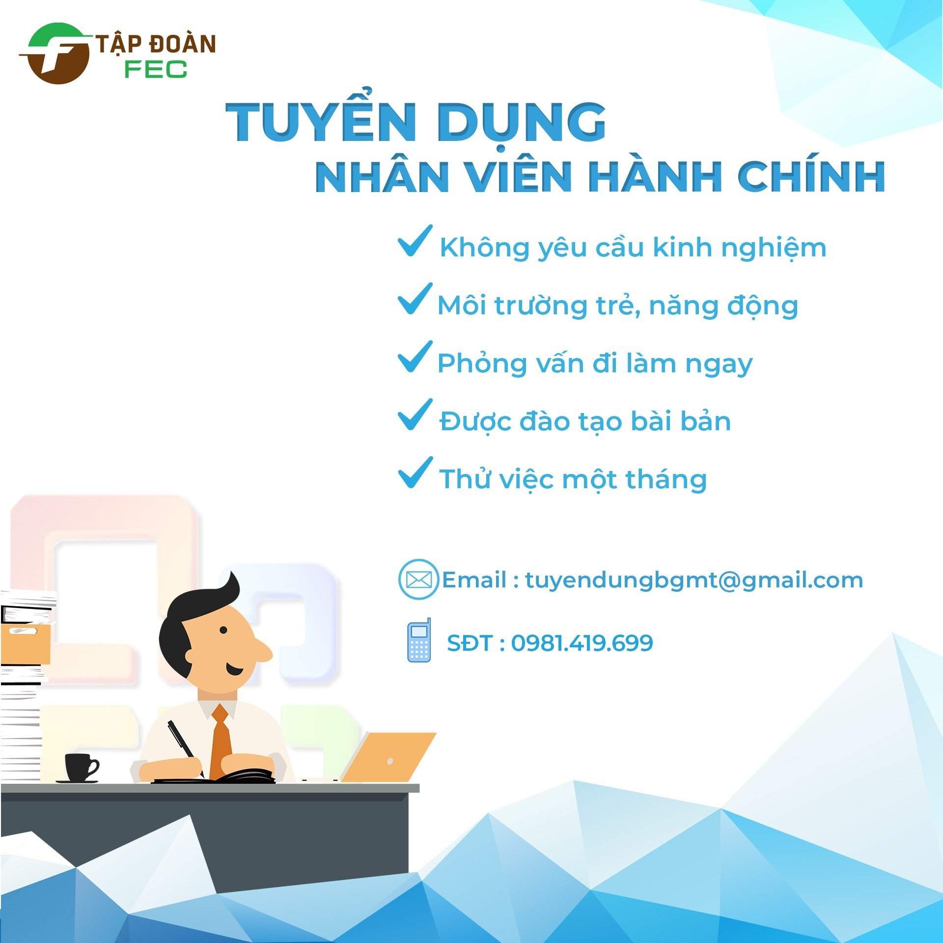 Hình ảnh tin tức TUYỂN DỤNG NHÂN VIÊN HÀNH CHÍNH 